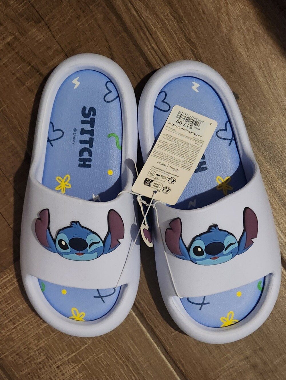 Disney Lavender & Blue Stitch Slide Sandals Aprox..Size 8-10 (Adult)